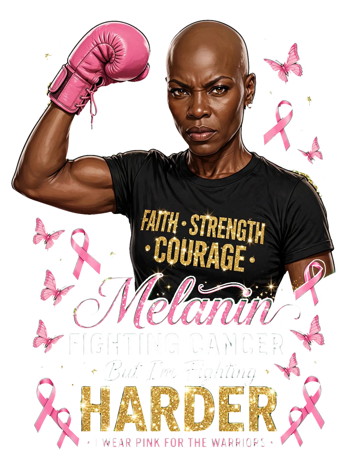 Melanin Fighting Harder - Boxing Glove